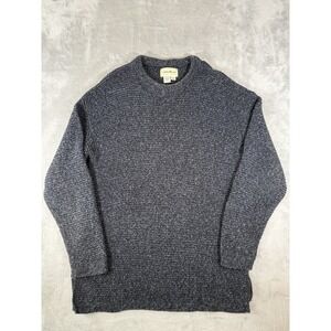 Eddie Bauer Sweater Womens Medium Blue Chunky Knit Made In USA‎ Vintage